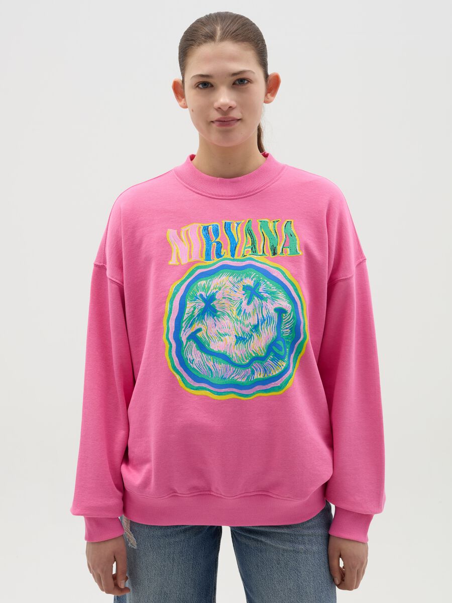 Oversized sweatshirt with Nirvana print_0