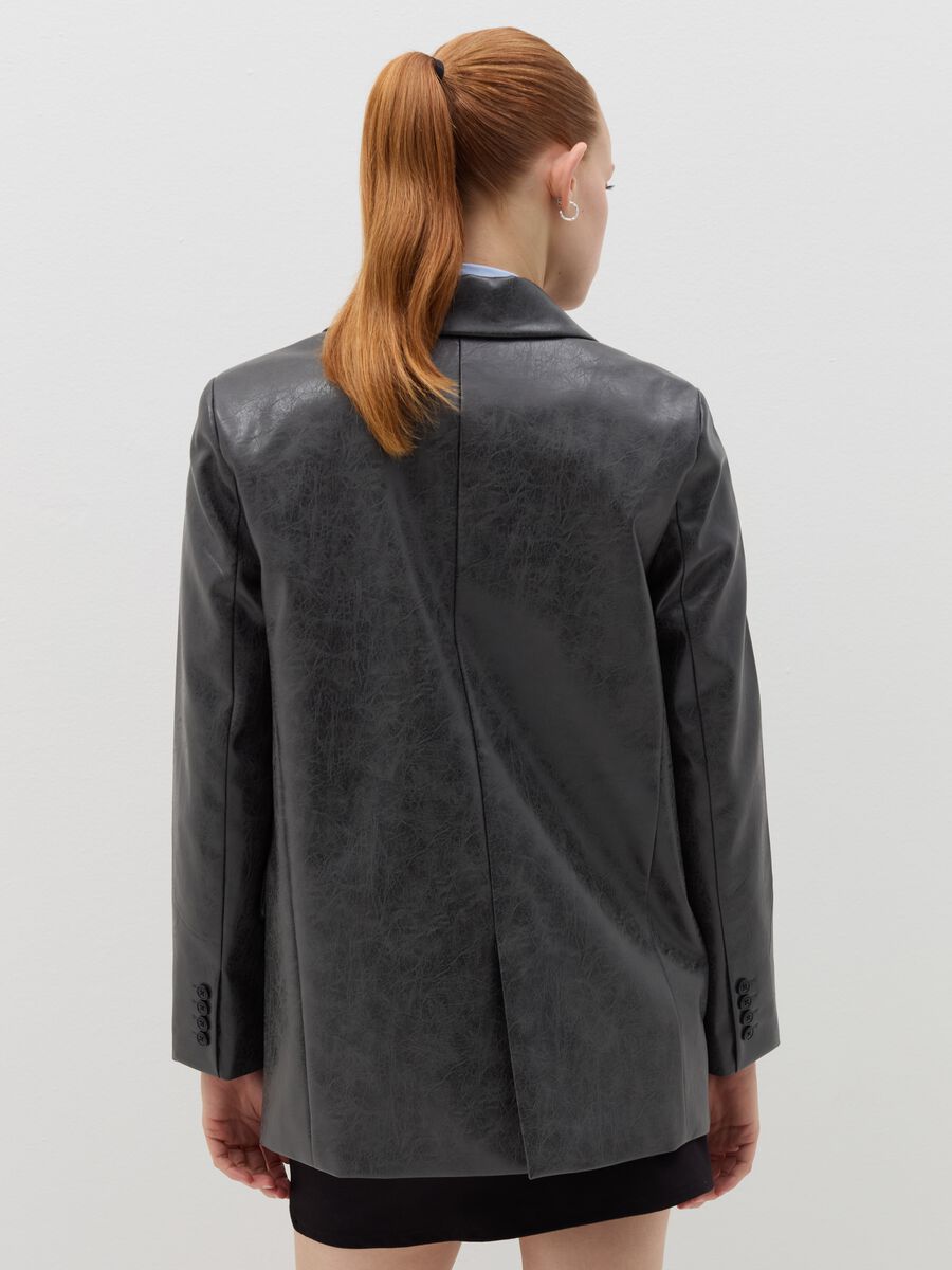 Glossy-effect acid-wash blazer_3
