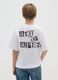 Boys' oversized pure cotton white t-shirt with print_1
