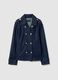 Blue denim pure cotton regular fit jacket with gold buttons_0