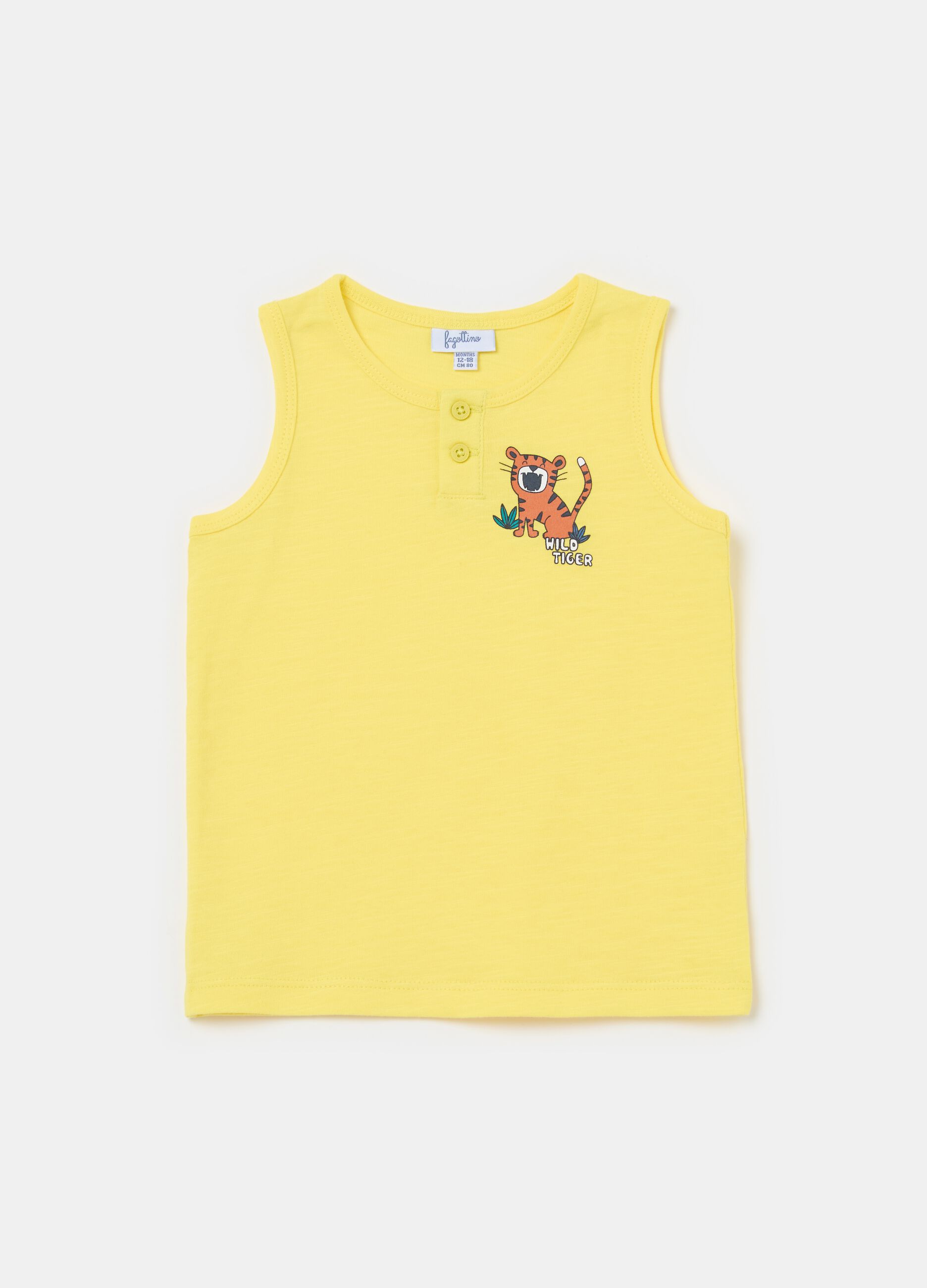 Cotton racerback vest with print