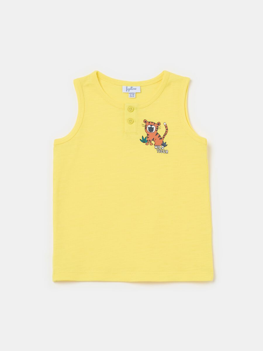 Cotton racerback vest with print_0