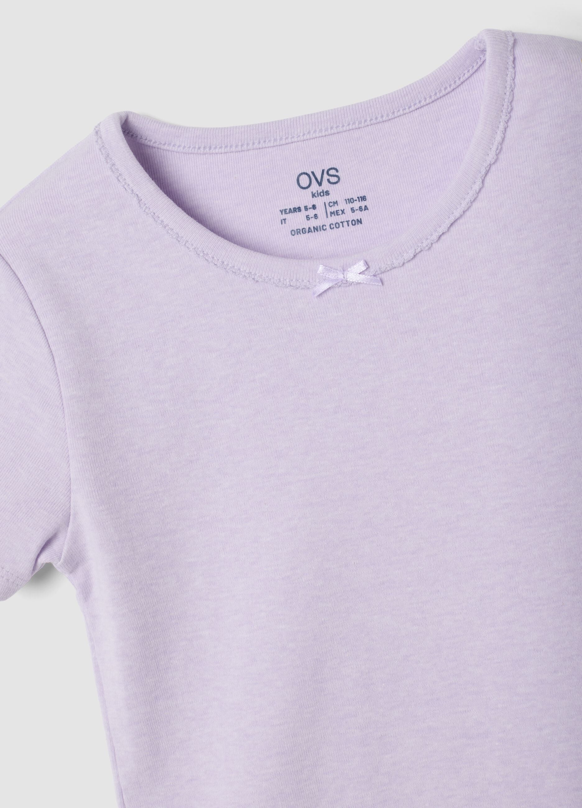 Bipack t-shirt viola in puro cotone organico girocollo