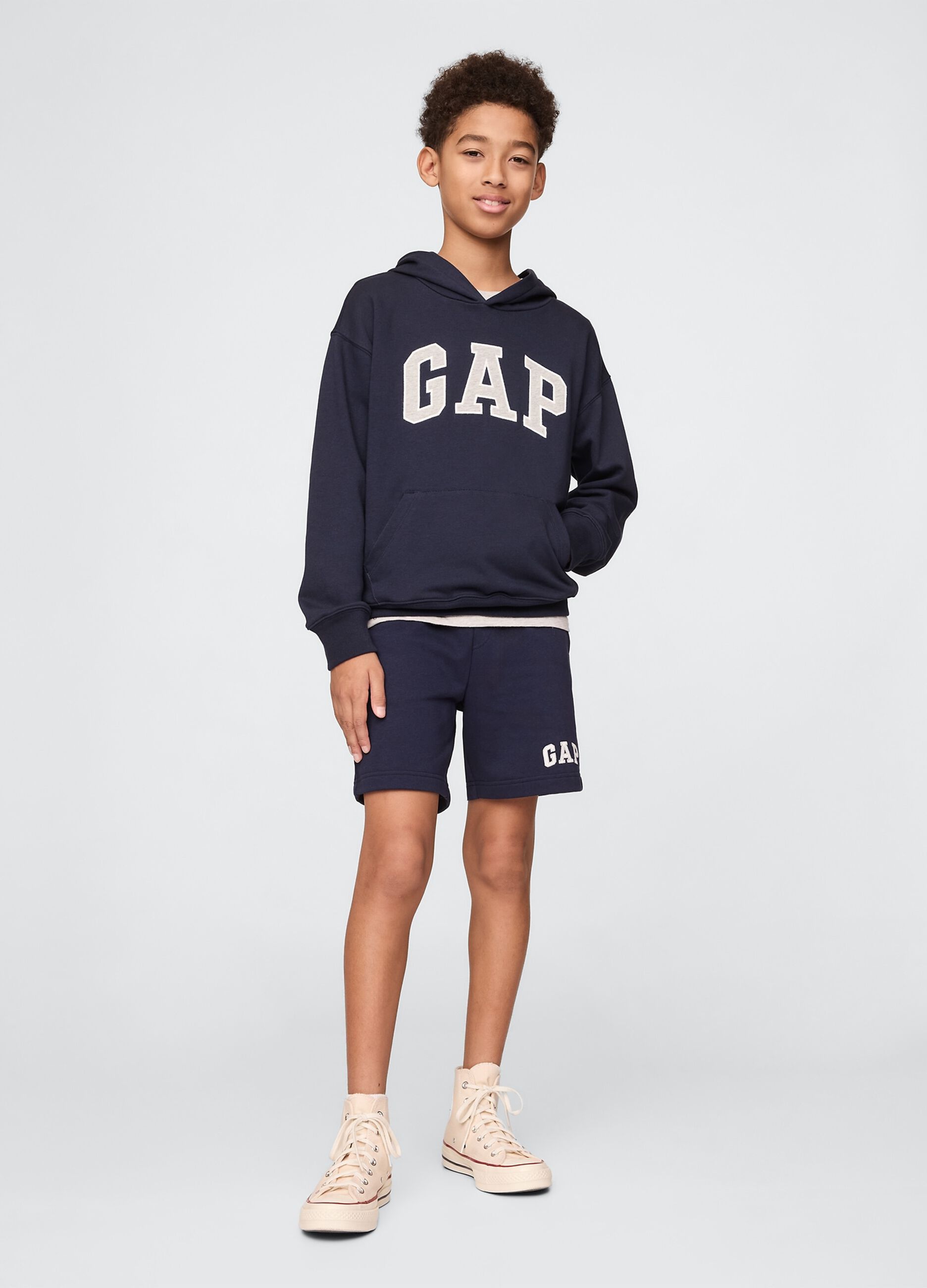Navy blue shorts in cotton-polyester blend GAP Kids