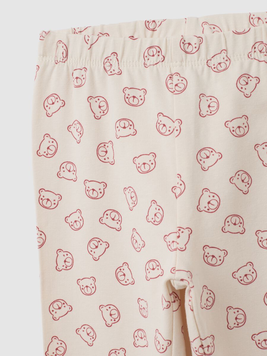 Beige cotton skinny fit leggings_2