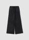 Black pure cotton wide leg jogger trousers_0