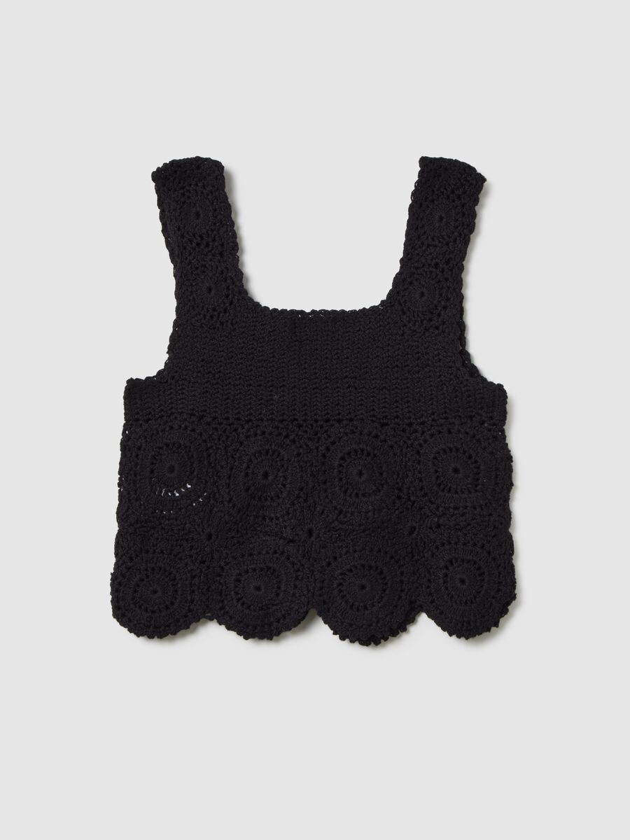 Girls' fitted black pure cotton top_1