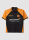 Black and orange oversized McLaren logo polo shirt_4
