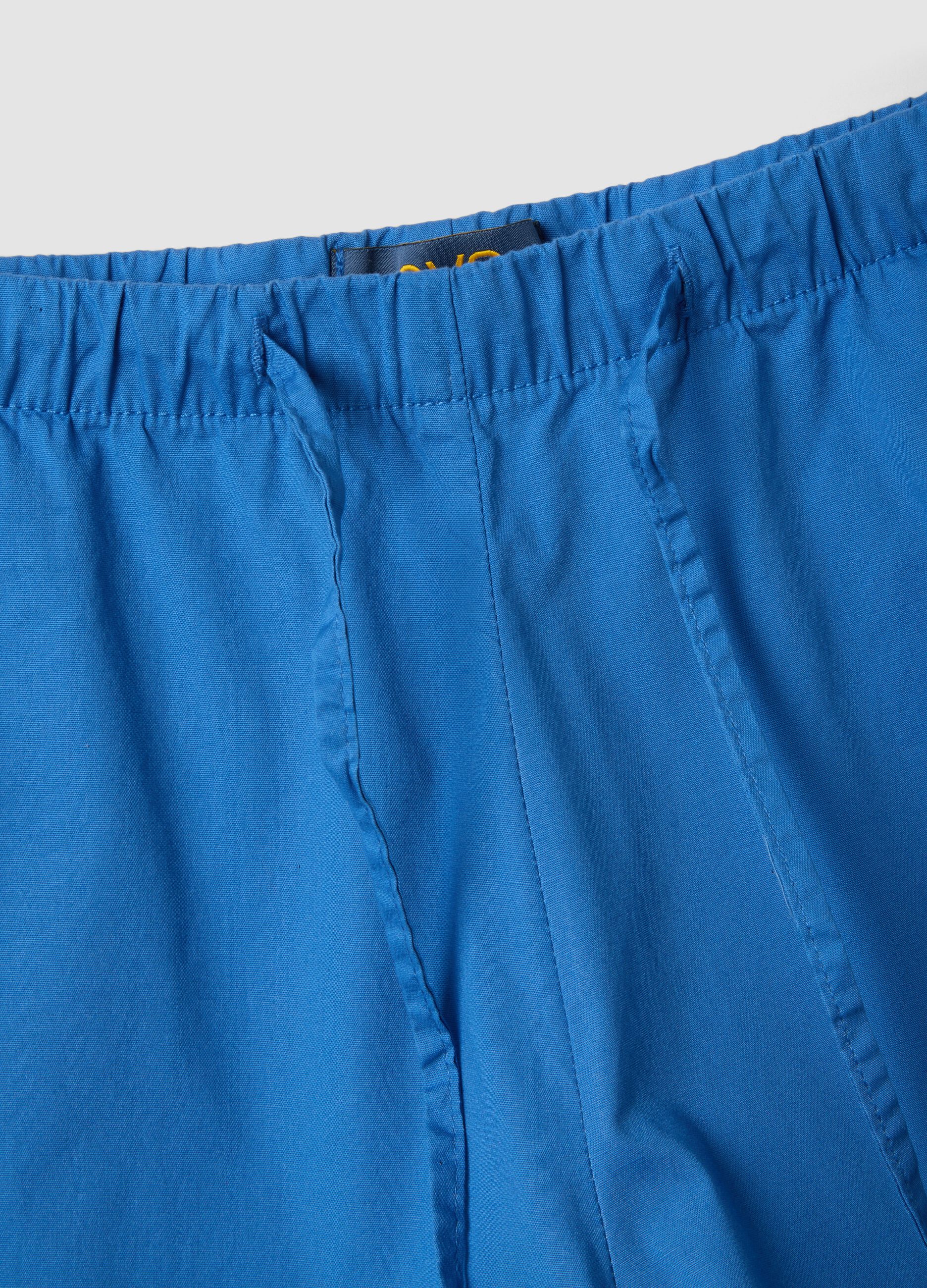 Blue stretch cotton shorts