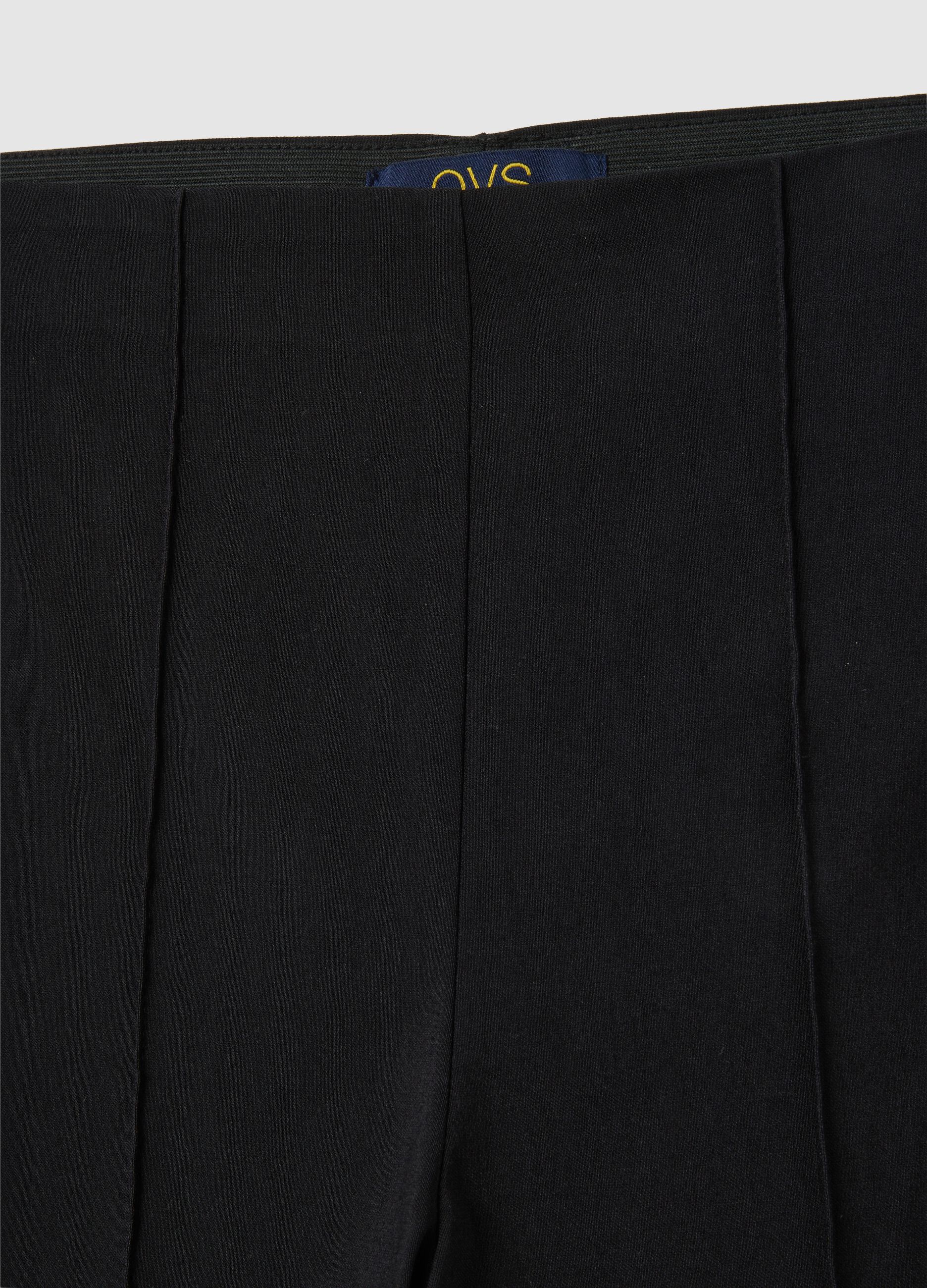 Women's Black Regular Fit Dress Trousers