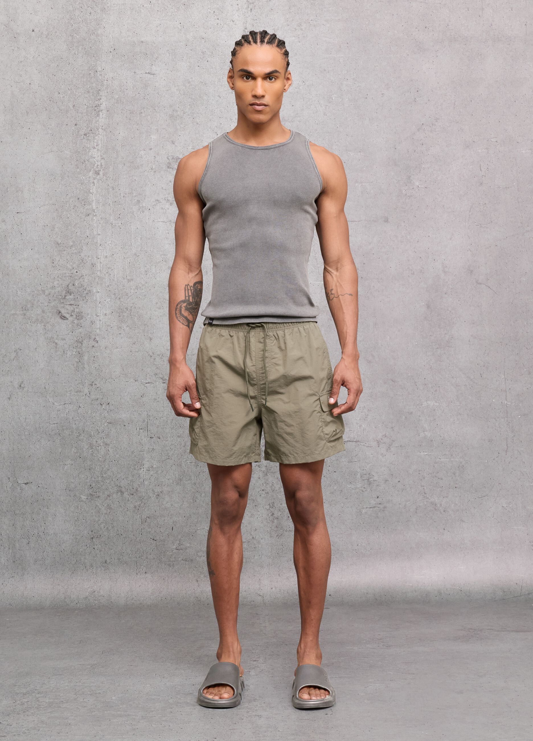Cargo Swim Shorts Military Green