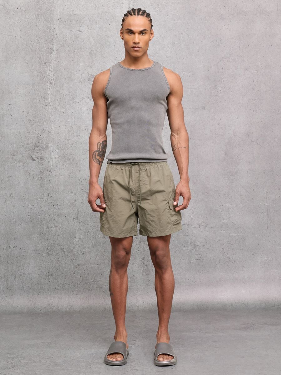 Cargo Swim Shorts Military Green_1