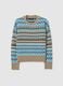 Multicolour Crew Neck Sweater with Geometric Pattern, Regular Fit_0