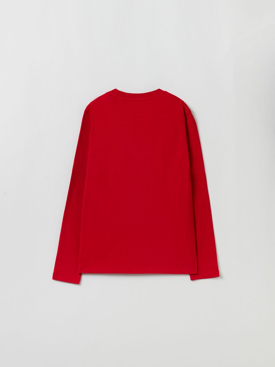 T-shirt a maniche lunghe stampa orso_1