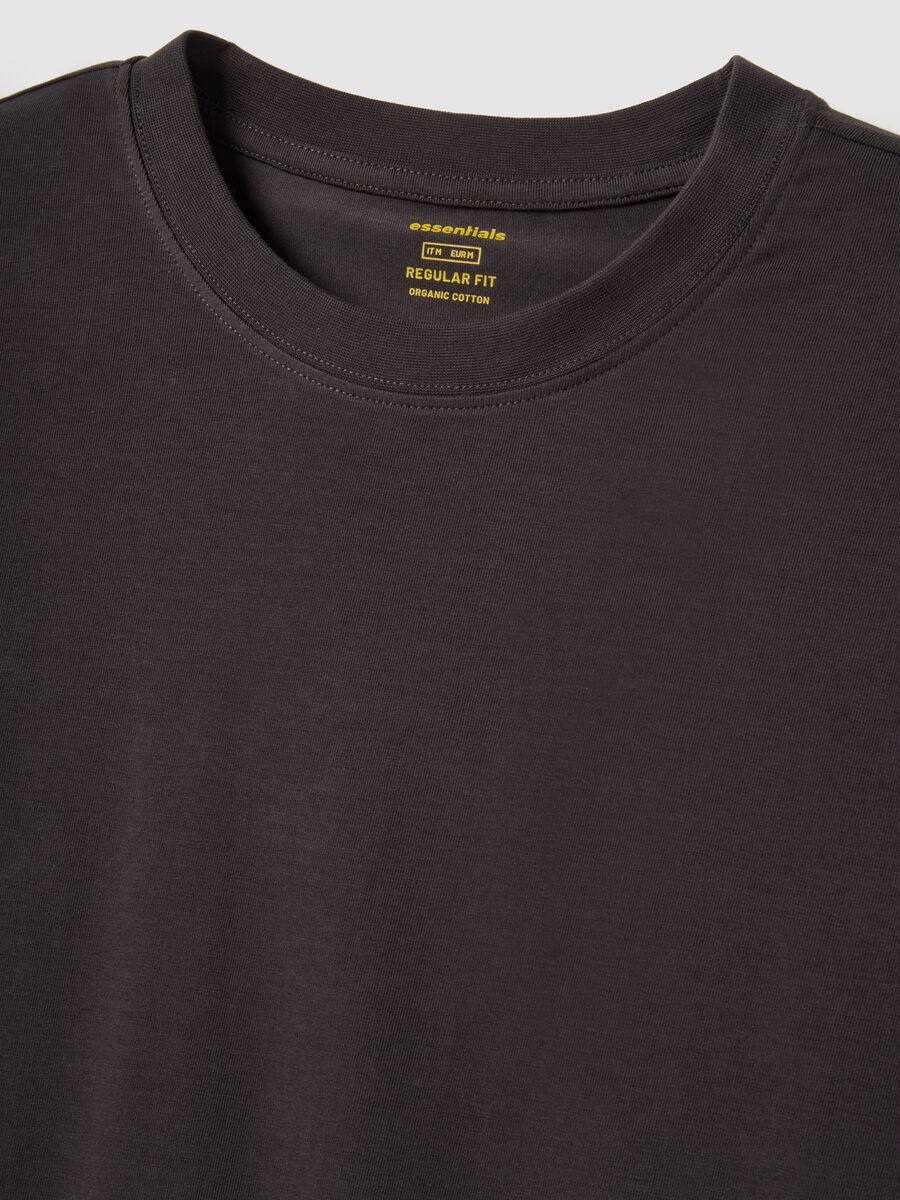 Brown long-sleeve T-shirt in stretchy cotton regular fit_5