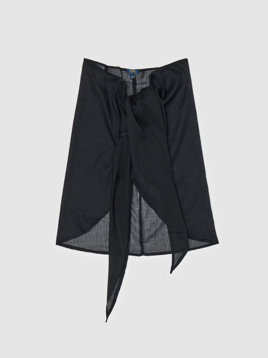Women's black beach cover-up in 100% cotton with regular fit_4
