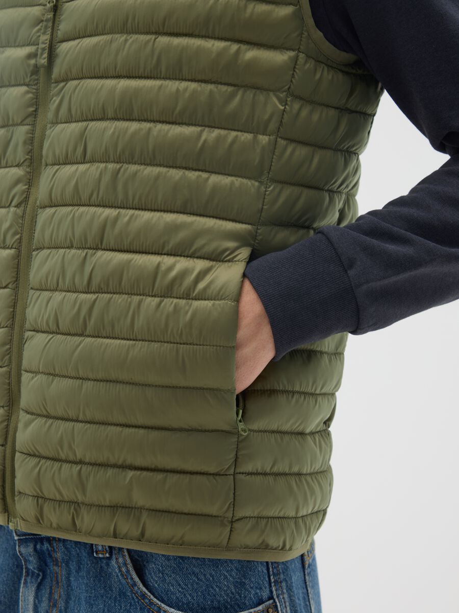 Green blended regular fit gilet_3