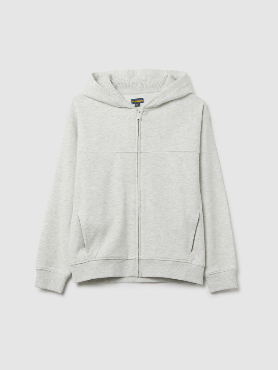 Felpa grigia da ragazzo con cappuccio in puro cotone regular fit_3