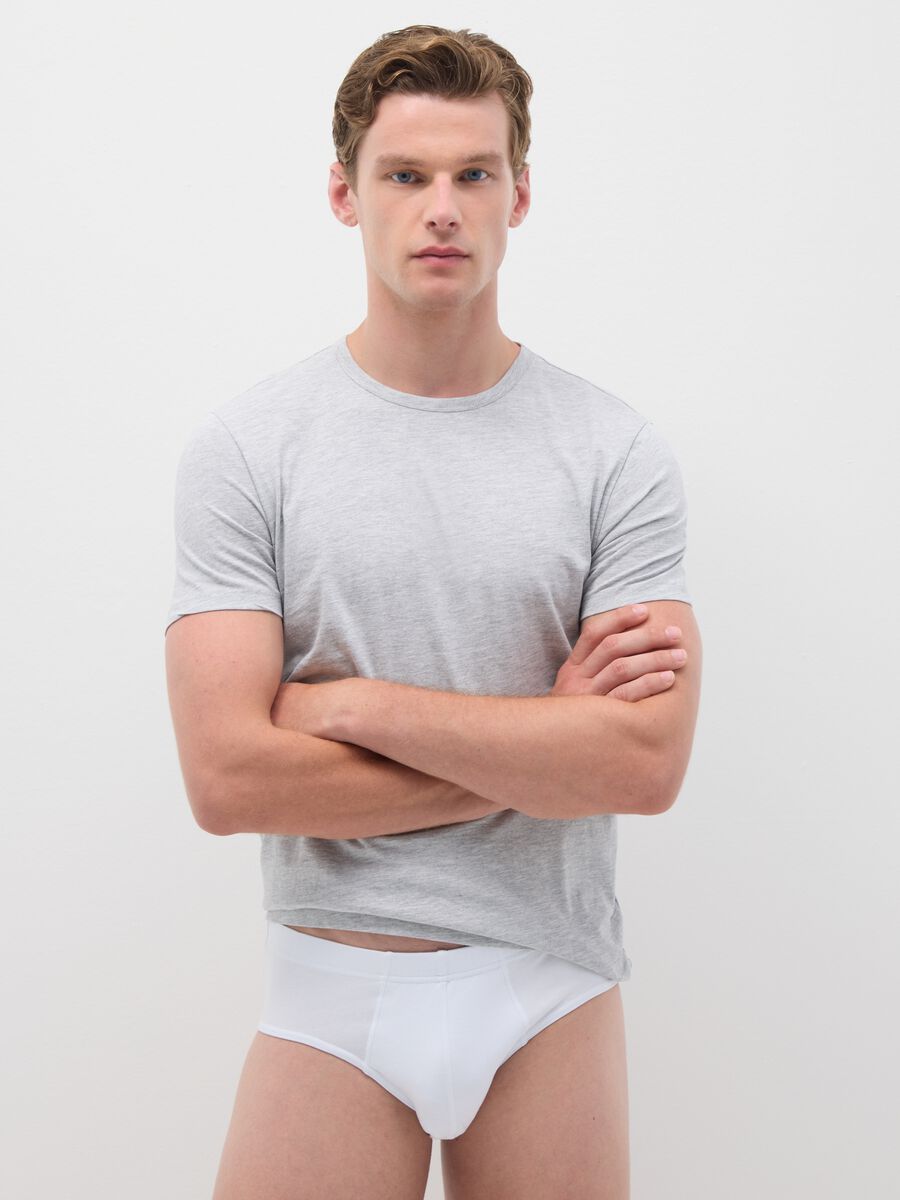 Slip in cotone bianco regular fit_0