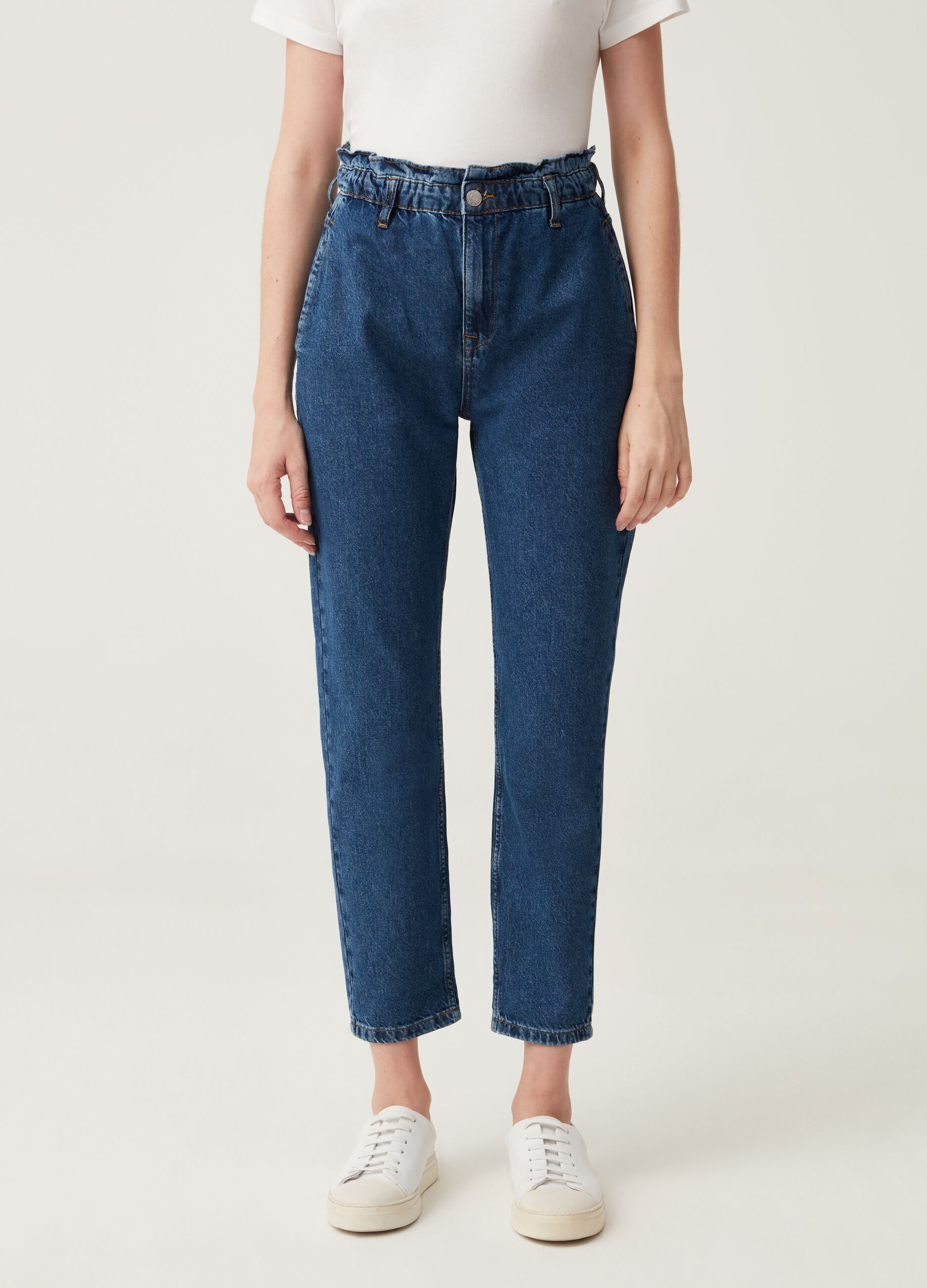Jeans slouchy in cotone_1