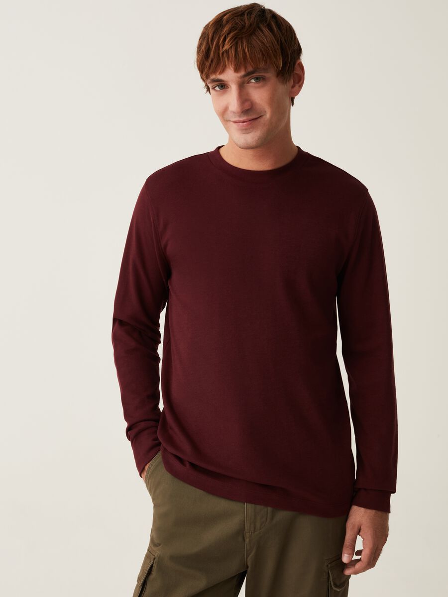 T-shirt a maniche lunghe scollo rotondo_0