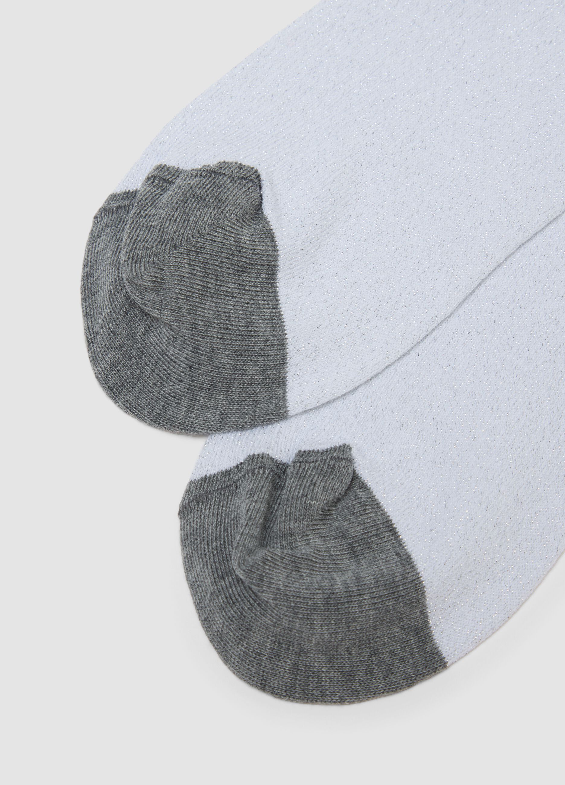 Blue stretch cotton socks with glitter