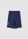 Boys' shorts in 100% blue cotton with regular rise_1