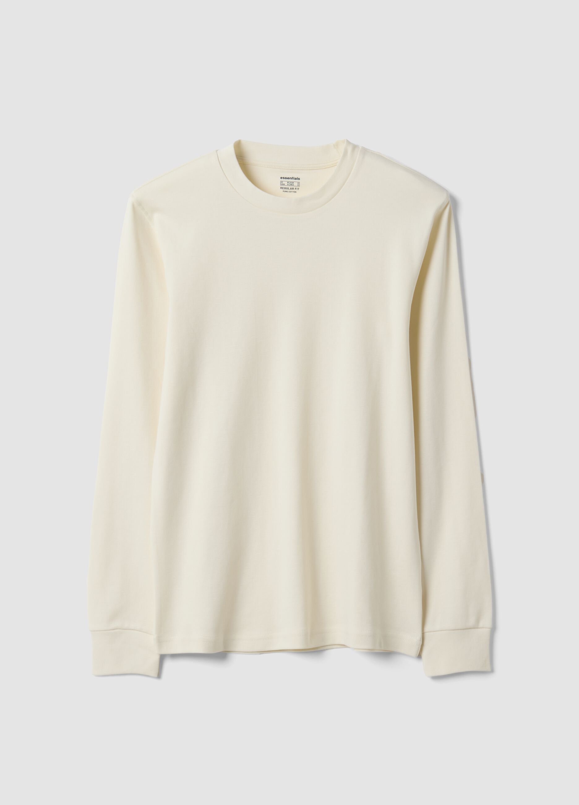 T-shirt bianca in puro cotone girocollo regular fit