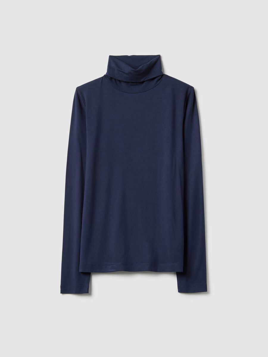 Blue crew neck long sleeve regular fit jumper_4