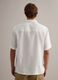 White pure linen short-sleeve shirt, regular fit with chest pocket_3