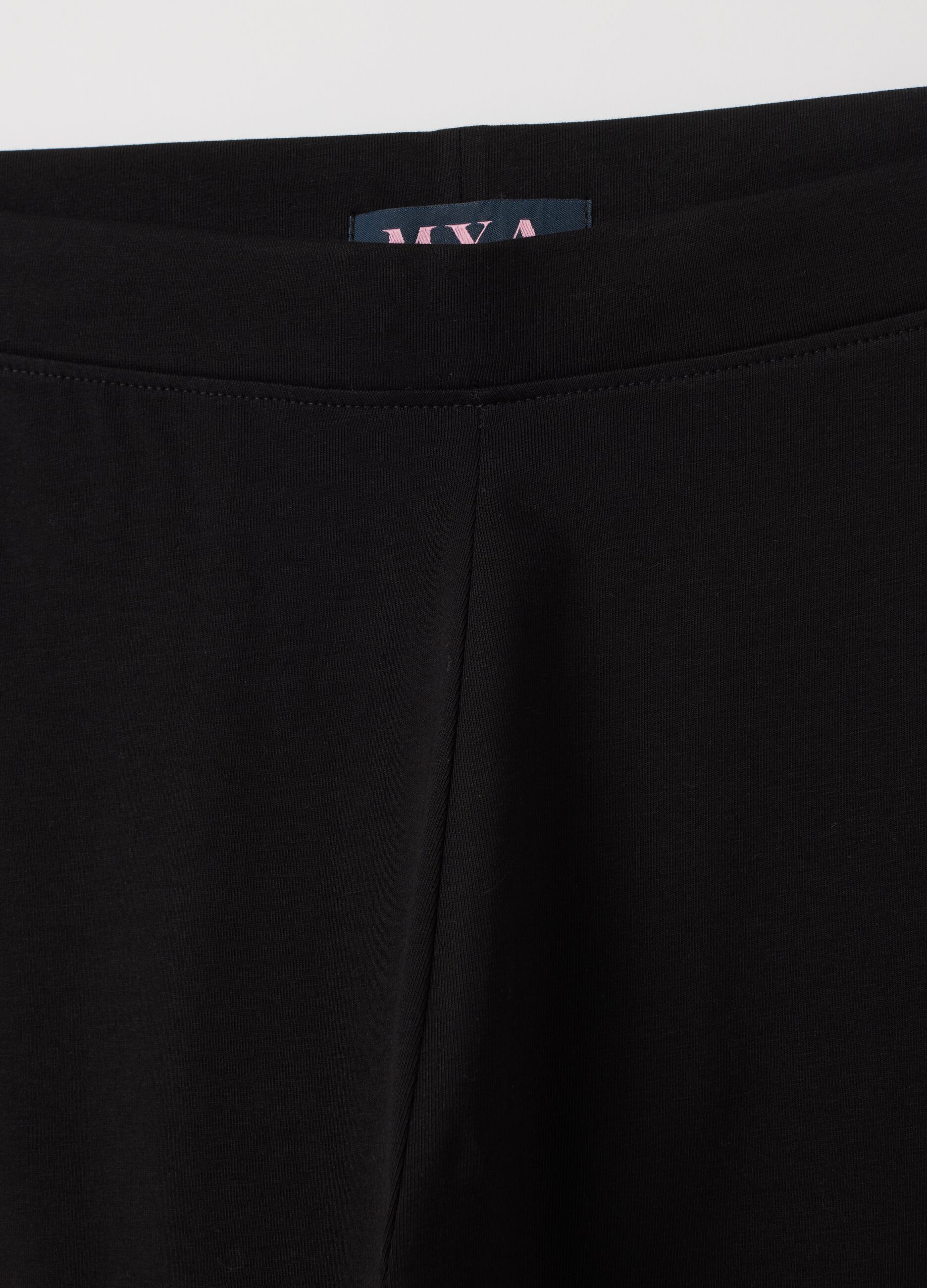 Leggings da donna in cotone elasticizzato nero skinny