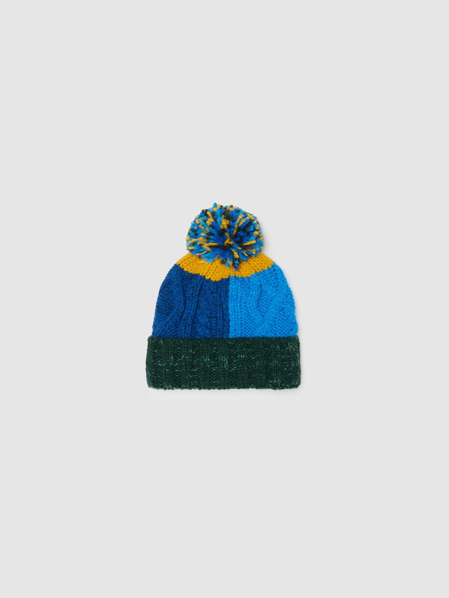 Children's multicolour hat with pom pom_0