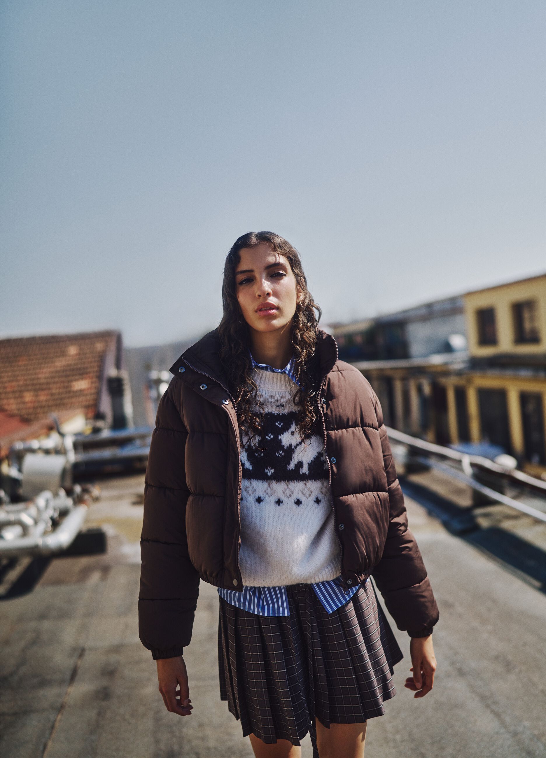 Brown padded oversized jacket