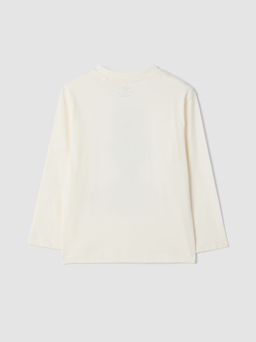 T-shirt bianca in puro cotone organico con stampa over fit_1
