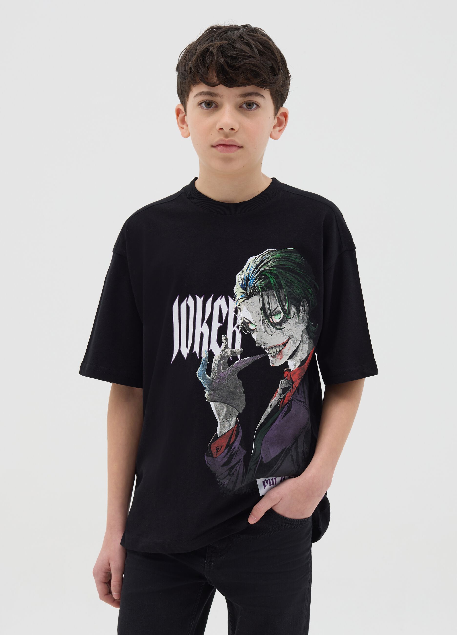 Cotton T-shirt with The Joker print