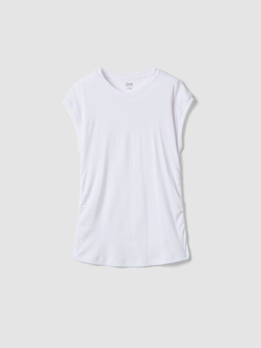 T-shirt bianca in puro cotone_0
