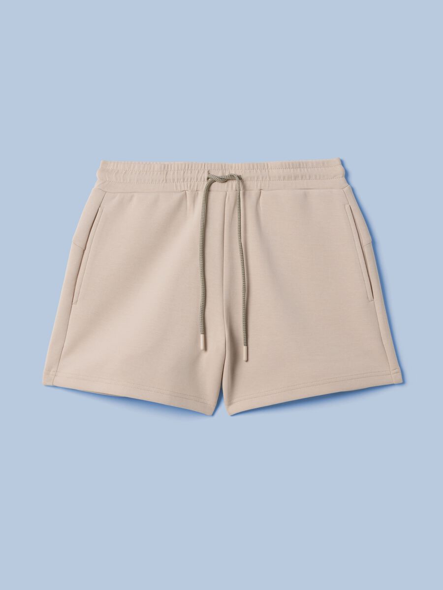 ALTAVIA SAILING beige stretch cotton sports shorts_4