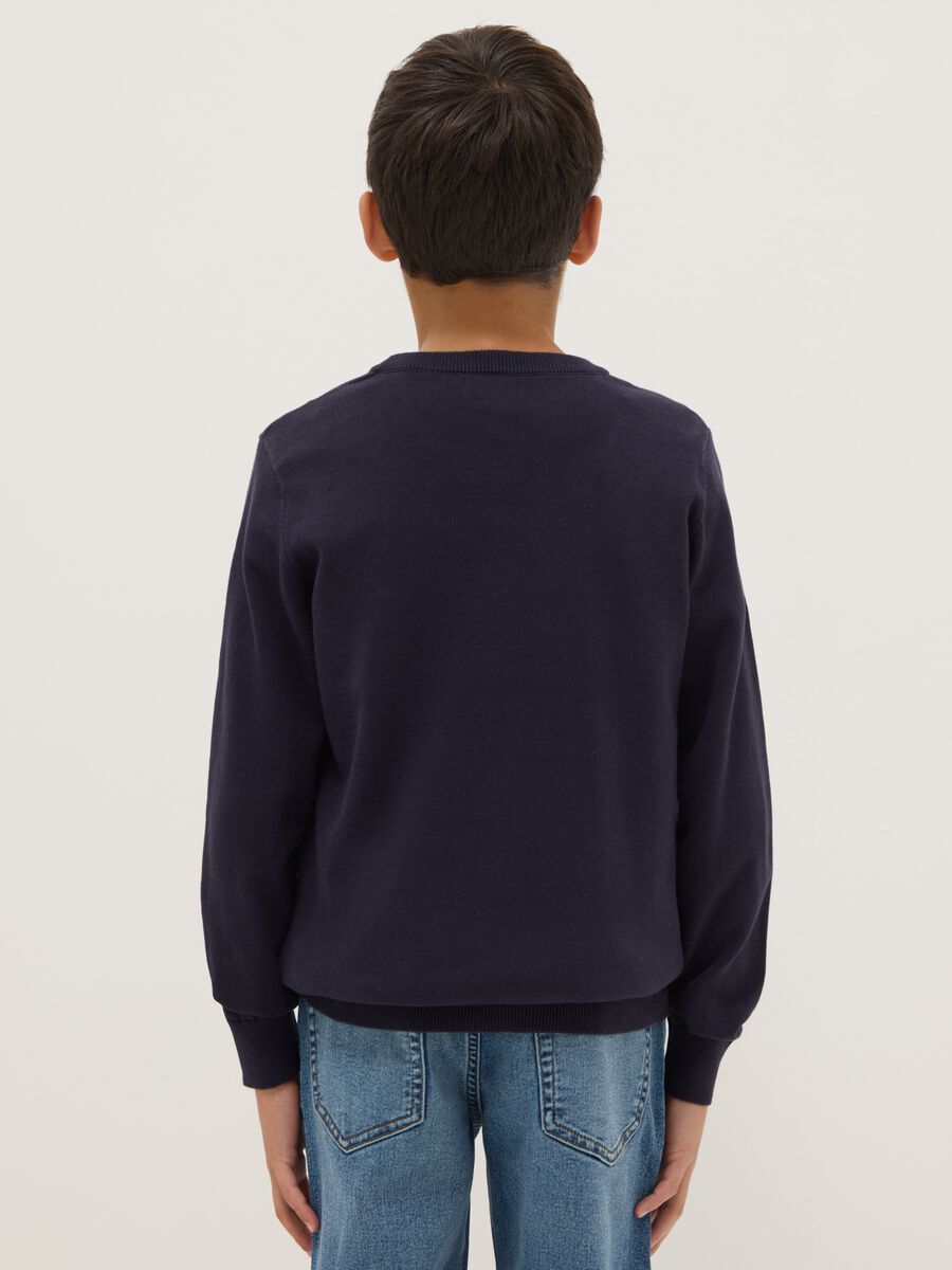 Pullover in puro cotone blu regular fit per bambino_1