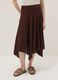 Flowing long brown viscose-linen blend skirt_1