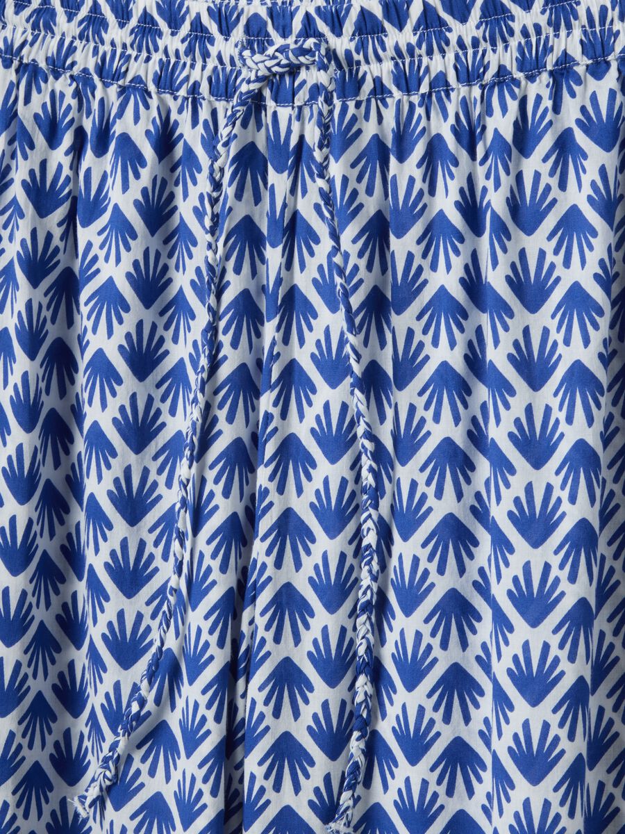 Long pure cotton multicolour floral-print trousers_1