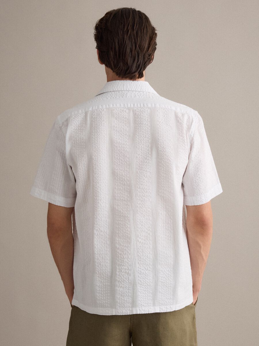 White pure organic cotton shirt with bowling collar, regular fit_3