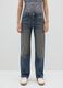 Blue baggy jeans in pure cotton with glitter details_2