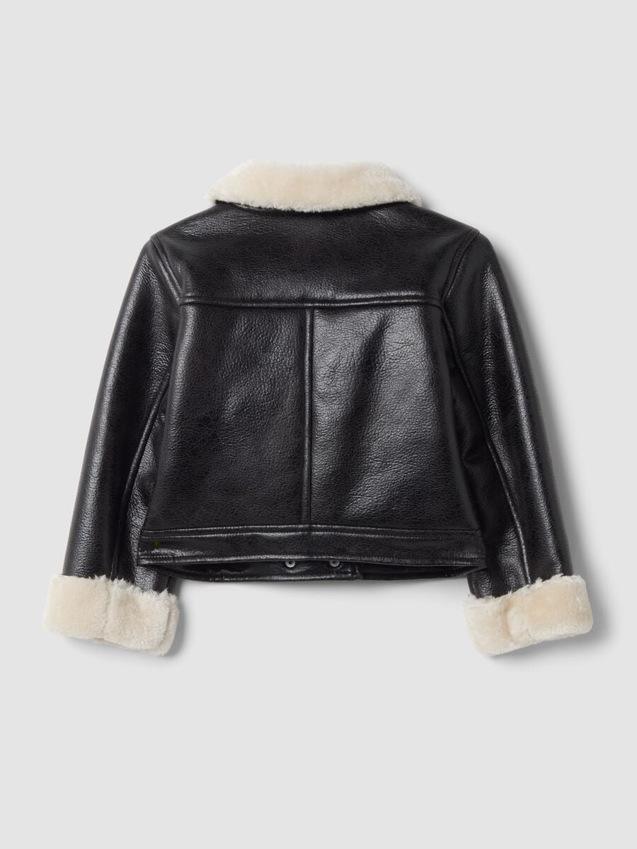 Black faux-leather stretch jacket_1