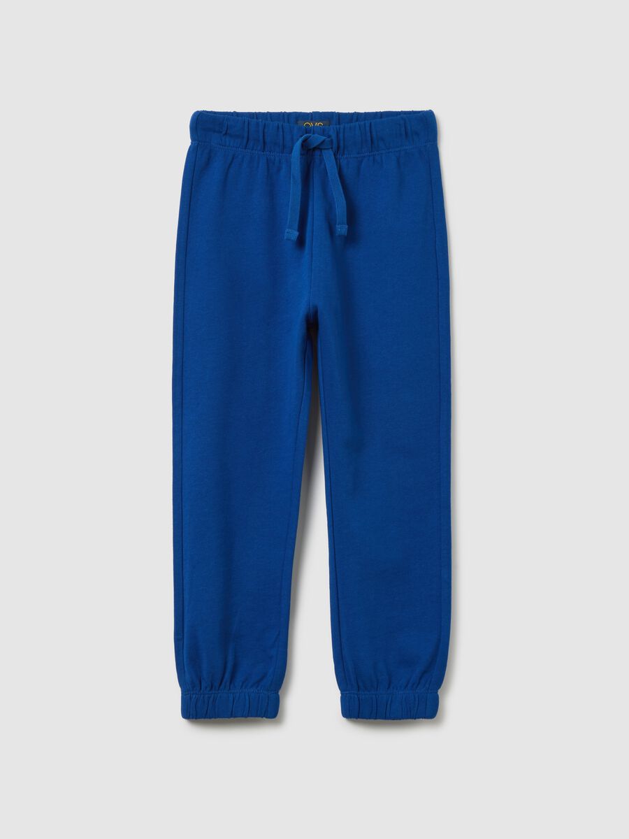 Children's pure cotton blue jogger trousers regular fit_0
