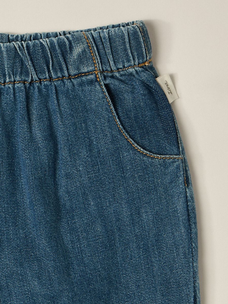 IANA newborn boy trousers in 100% cotton denim_2