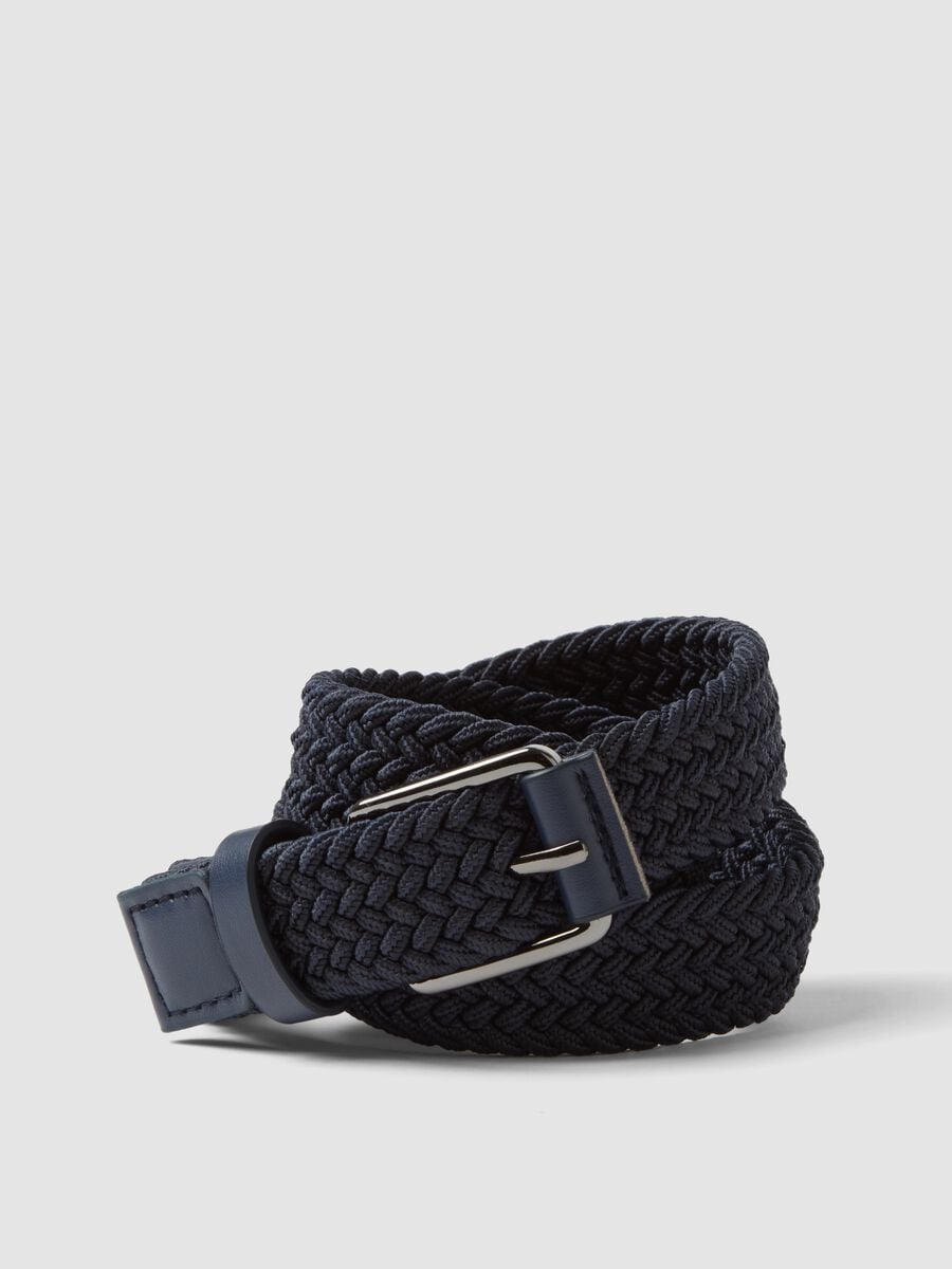 Blue braided belt with buckle_2