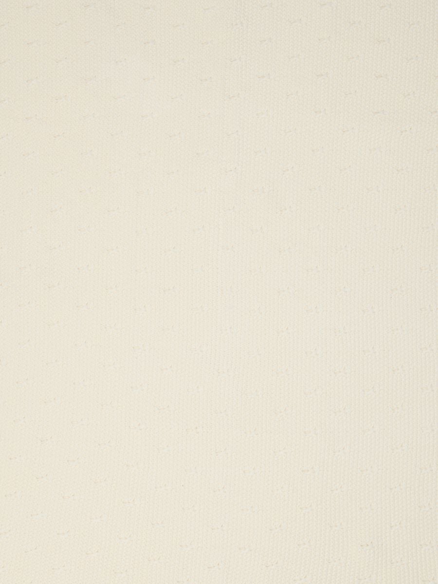 Copertina bianca in puro cotone organico lavorato a maglia per neonati_2
