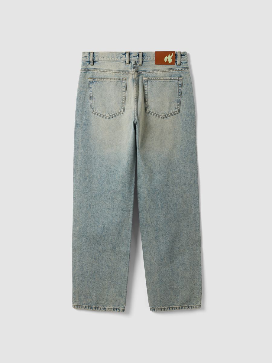 Light blue denim jeans in pure cotton, loose fit_2