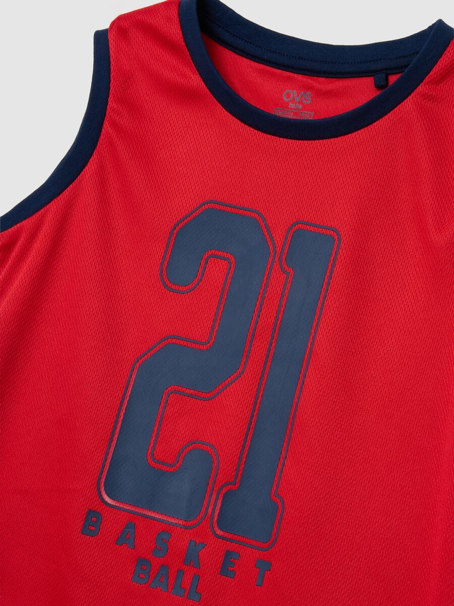 Kids' sports set in mixed red and white_2