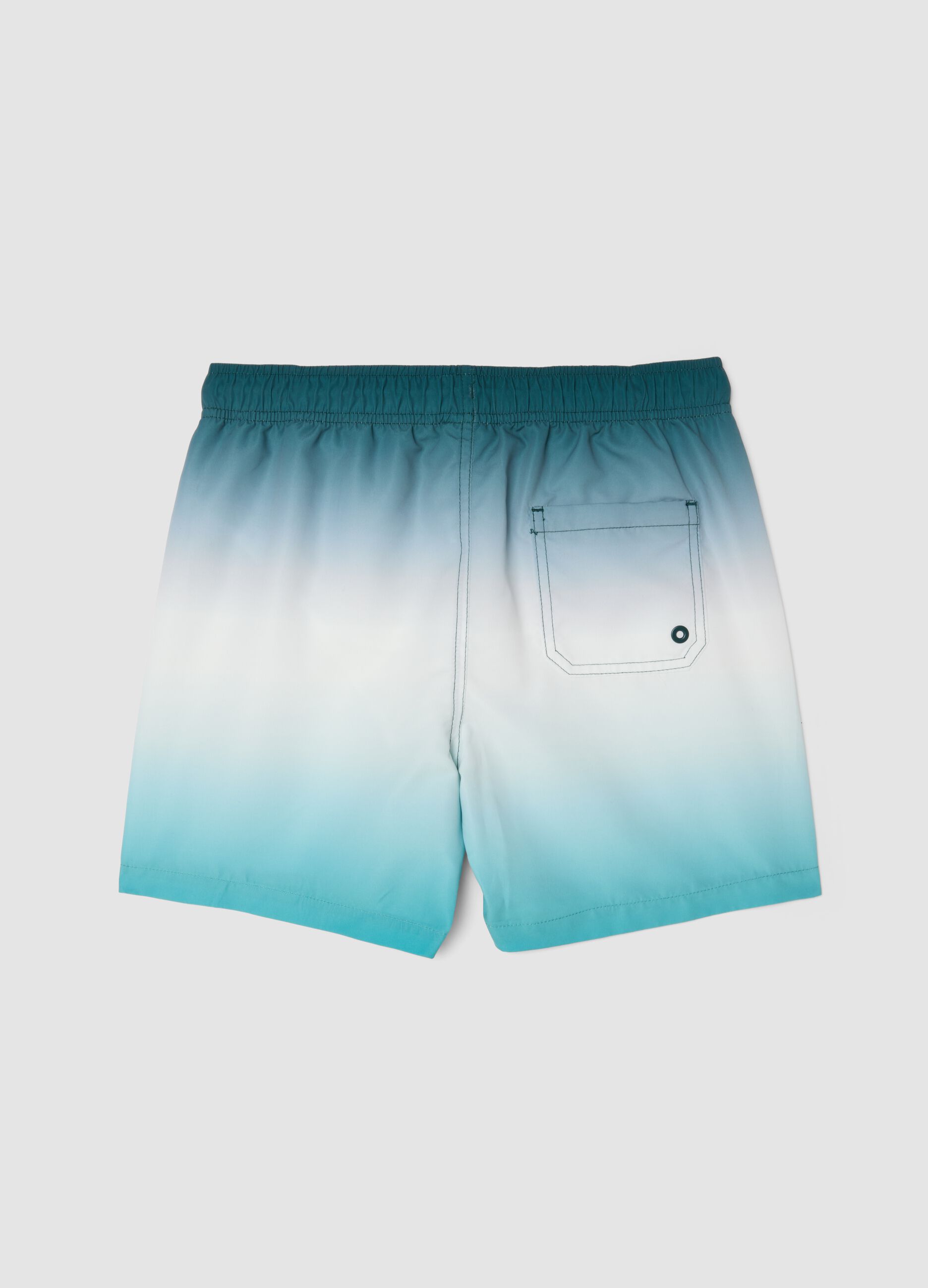 Boys&rsquo; blue ombr&eacute; swim shorts with drawstring